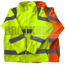 Hi Vis Viz Fleece Jacket High Visibility Reflective Safety Work Wear Warm