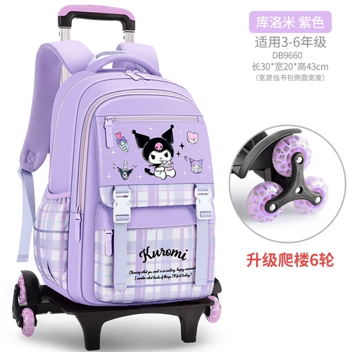 Climbing Stairs Bag Backpack Cinnamoroll Student Bag Wheels Kuromi Trolley Case - Picture 30 of 33