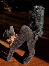 Vintage Steiff Hunchback Cat, Black Tom Cat Tom.Steiff Cat Doll 1950s.