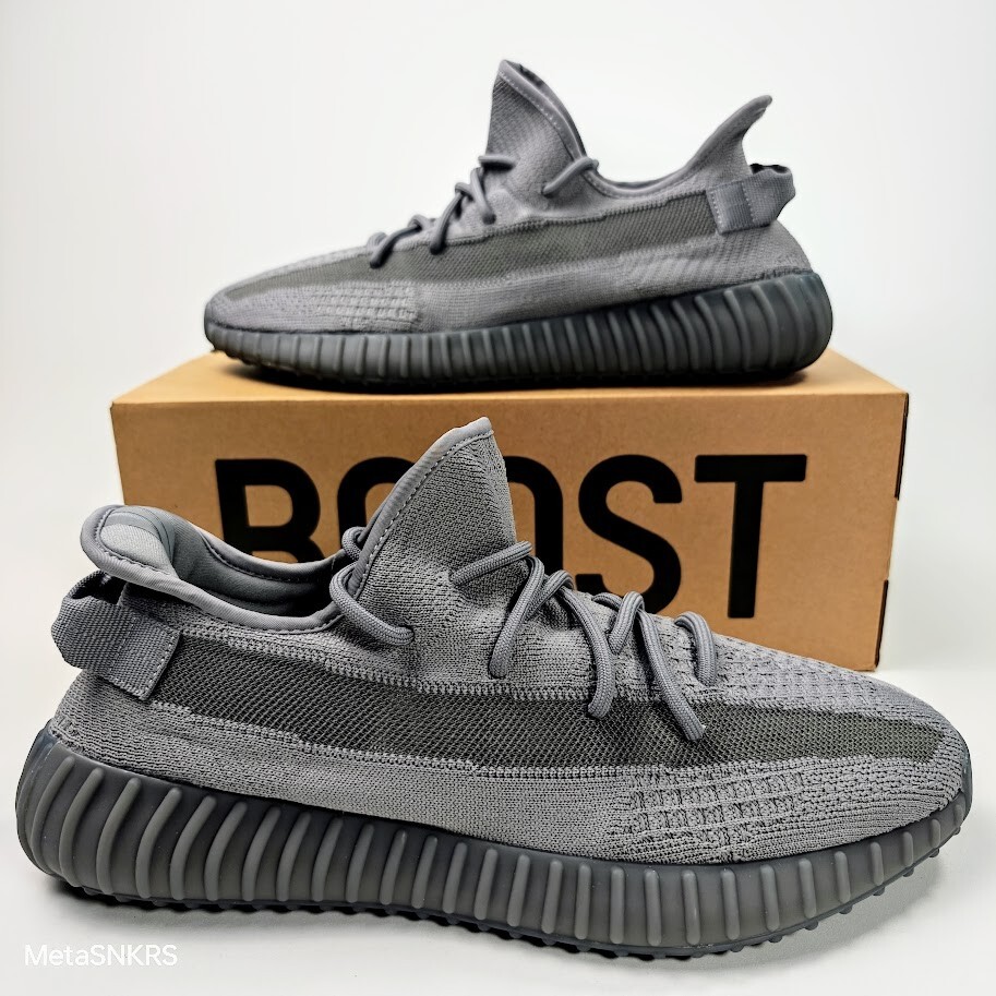 Adidas US 13.5 Men's  Steel Grey Boost Knit Streetwear Yeezy 350 V2   IF3219 New thumbnail 6