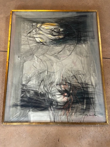Original Abstract Painting Signed Willy Muncha - 90 x 64cm