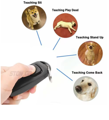 Pet Multifunction 2 in 1 Clicker & Whistle Dog Trainer Clicker With Keyring Pet - Picture 4 of 4