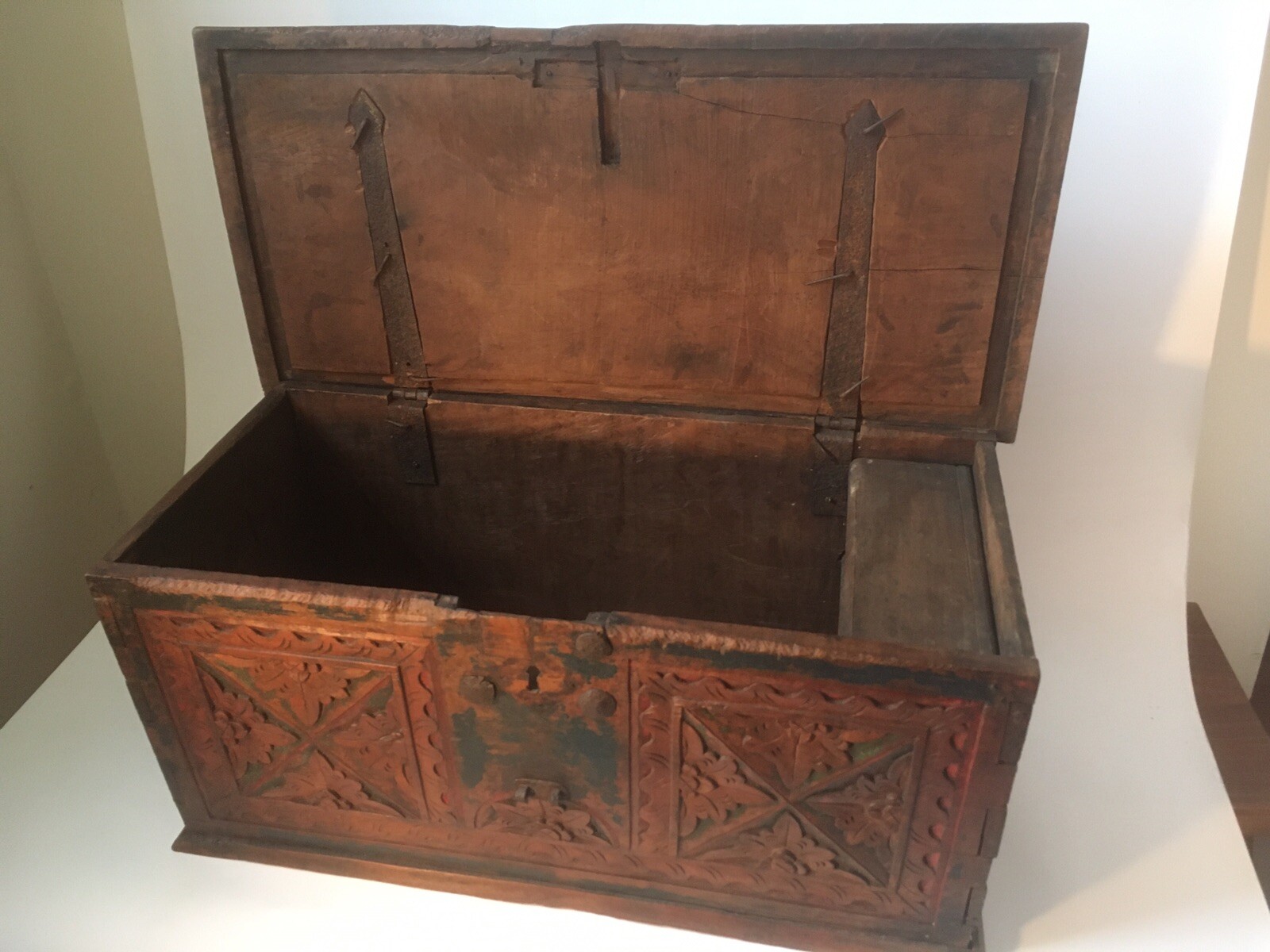 antique asian, Indian carved And Painted Wood chest eBay