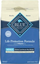 Blue Buffalo Life Adult Chicken & Brown Rice Recipe Dry Dog Food, 30-lb bag