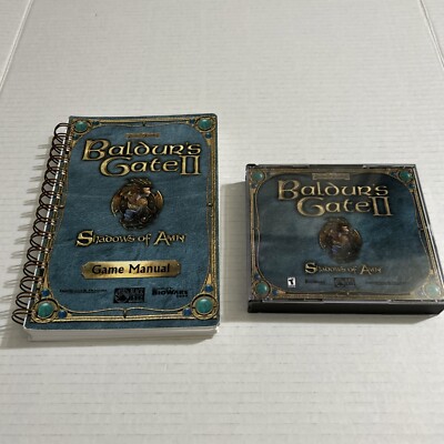 Baldur's Gate 2 Shadows of Amn II PC CD-ROM with Manual Tested Working Works VTG