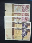 PORTUGAL 3500 ESCUDOS 5 BANKNOTES LOT BANKNOTE