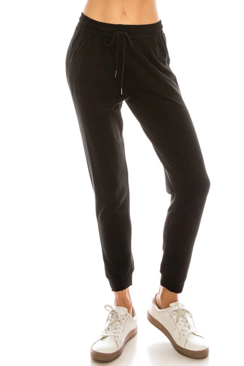 Women's French Terry Sweat Pants Relaxed Fit Drawstring Fleece Jogger Pants