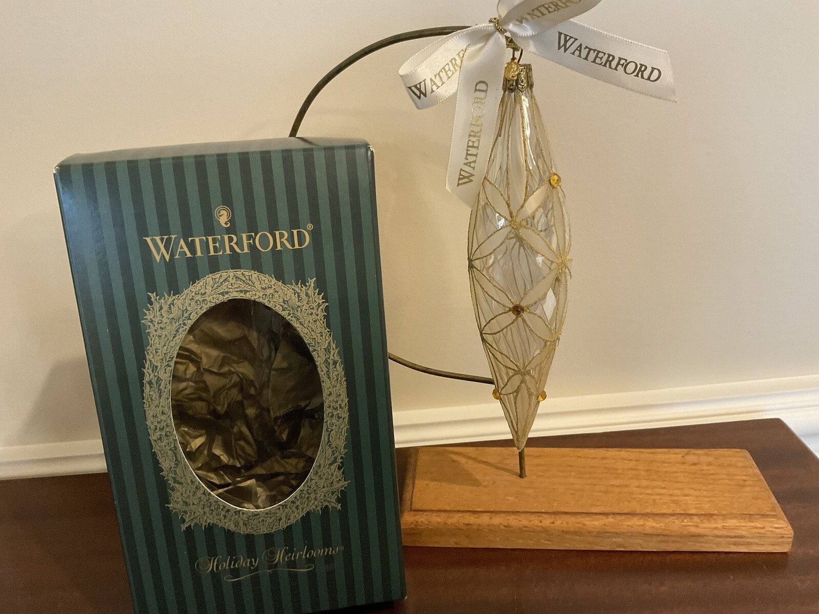 WATERFORD KILLEEN OPTIC GOLD ICICLE ORNAMENT MADE IN ROMANIA eBay