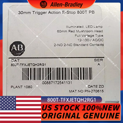 New Sealed Allen Bradley 800T-TFXJETQH2RG1 30mm Trigger Action E-stop Fast Ship