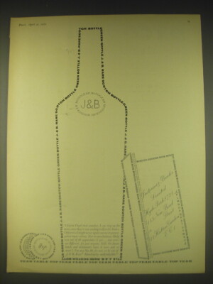 1962 J&B Scotch Ad - I knew I had their number