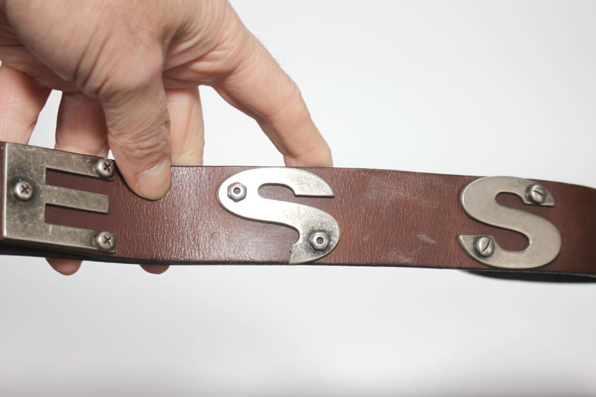 ✨️Guess Leathet Tan Belt with Round Logo Buckle Vintage GUESS Brown Leather Belt - Roller Buckle & Metal Logo - Size  main image 2