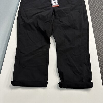 Women's Plus Size 2XL Roll Cuff Capri Pants - Black Casual Pull-On Bottoms