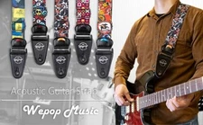Guitar Strap Wepop 2'' Width Guitar Strap 3 Picks America Cowboy