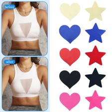 Women'S Self Adhesive Nipple Covers Breast Pasties Heart Shape Black Red Pink