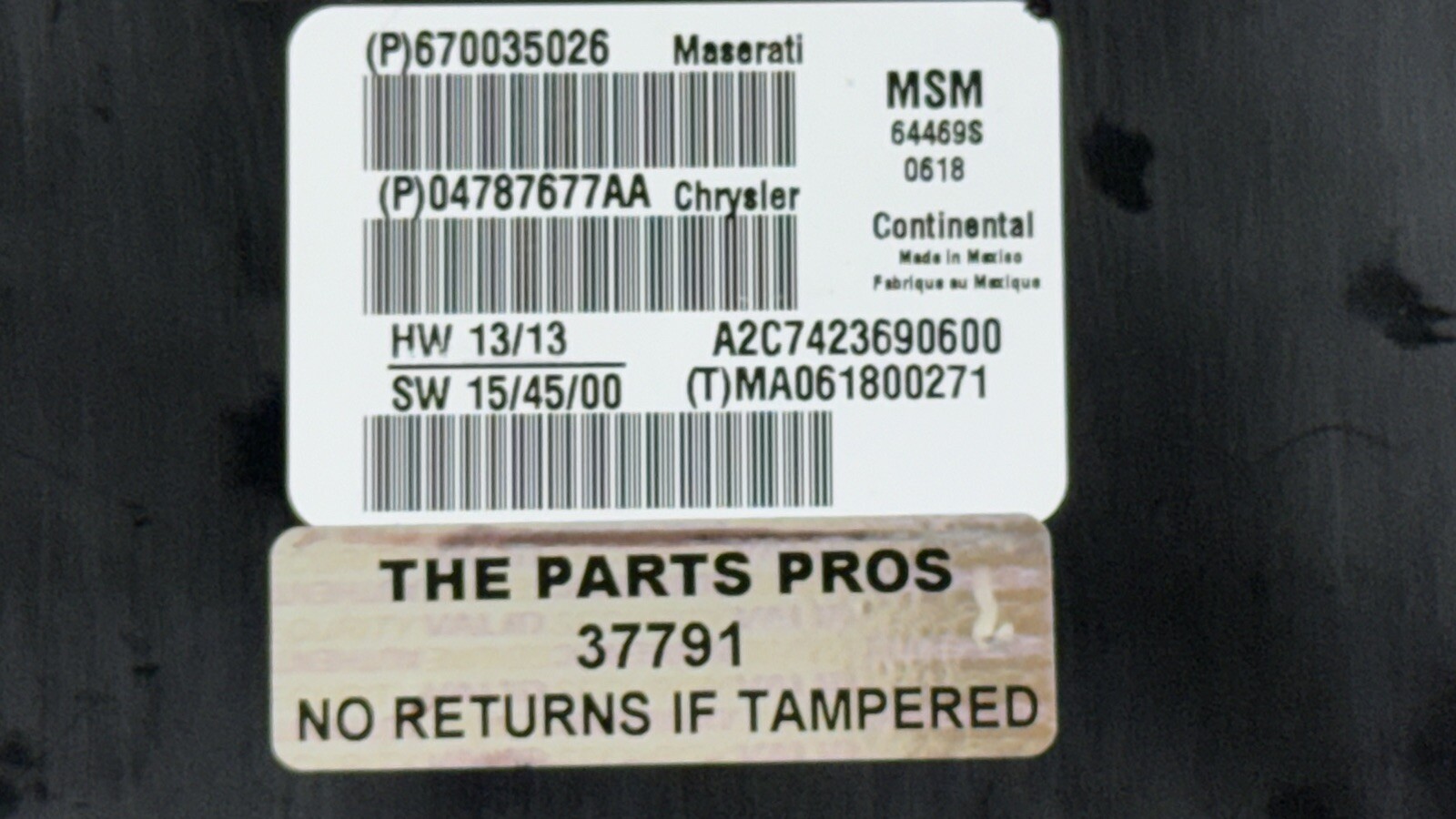 14-23 MASERATI GHIBLI DRIVER LEFT FRONT SEAT CONTROL MODULE 670035026 OEM