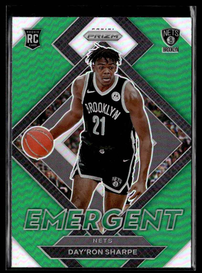 2021-22 Panini Prizm Emergent Green Day'Ron Sharpe Rookie Brooklyn Nets #27
