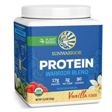 Sunwarrior Warrior Blend Organic Vegan Plant Protein Powder with BCAAs, 13.2 oz