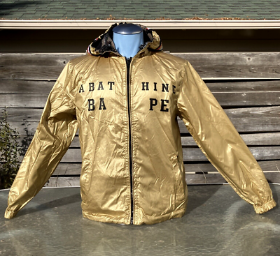 RARE Bape 'A Bathing Ape' Jacket Size L Reversible Camo/Gold Full