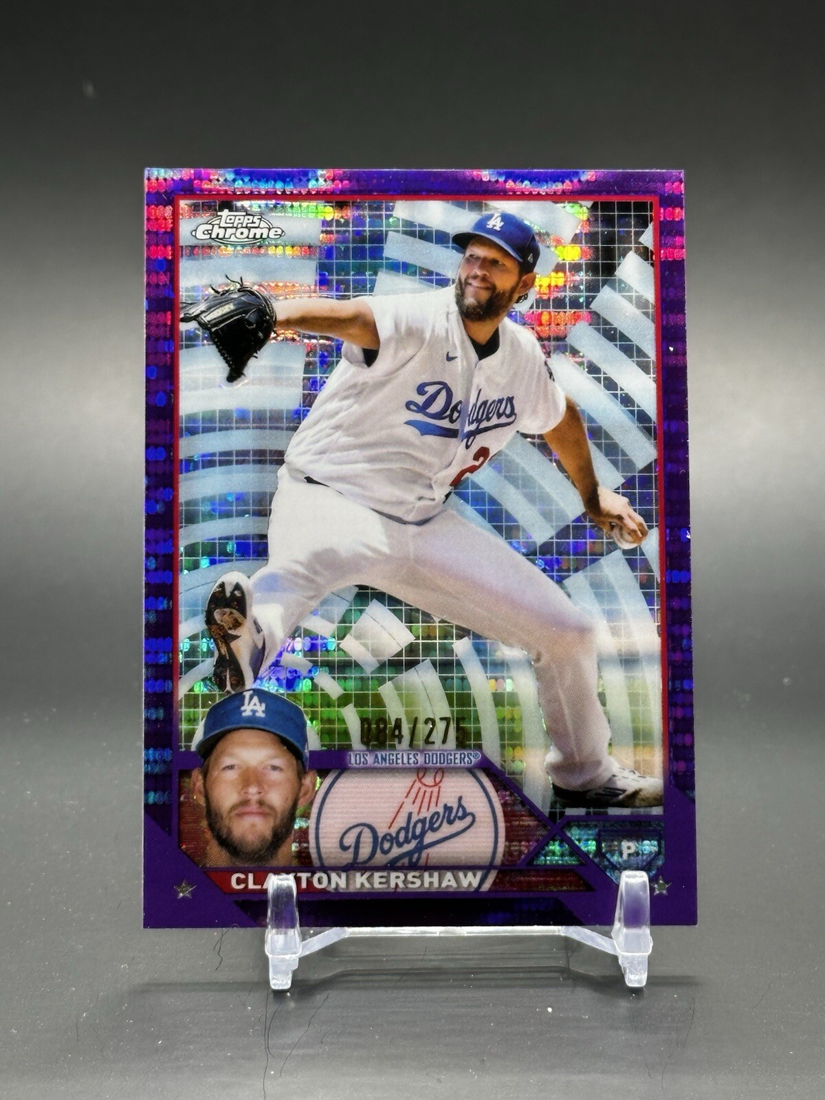 2023 Topps Chrome Clayton Kershaw #77 Purple Sonar Refractor Parallel 275