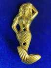 Brass Cute Mermaid 53g 35x75cm Wall Mounted Tail HOOK Coat Hat Hanger Marine