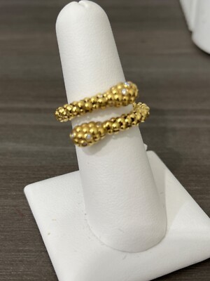 NEW 18K yellow gold  diamond snake ring  Chimento Italy