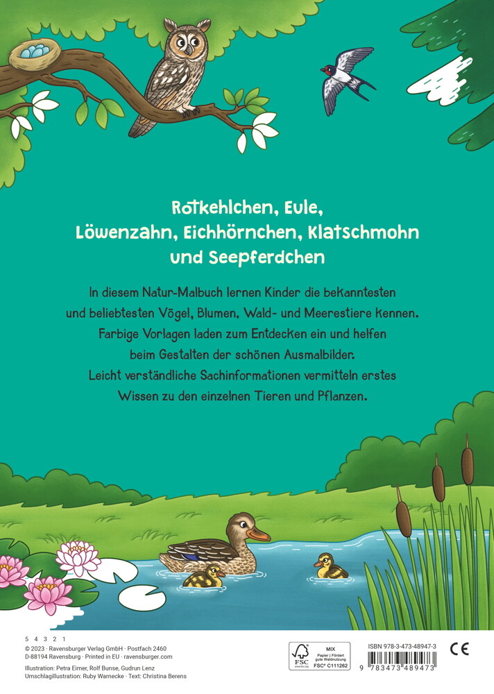 Thumbnail - Ravensburger Buch Kreativität Mein Großes Natur-malbuch 48947