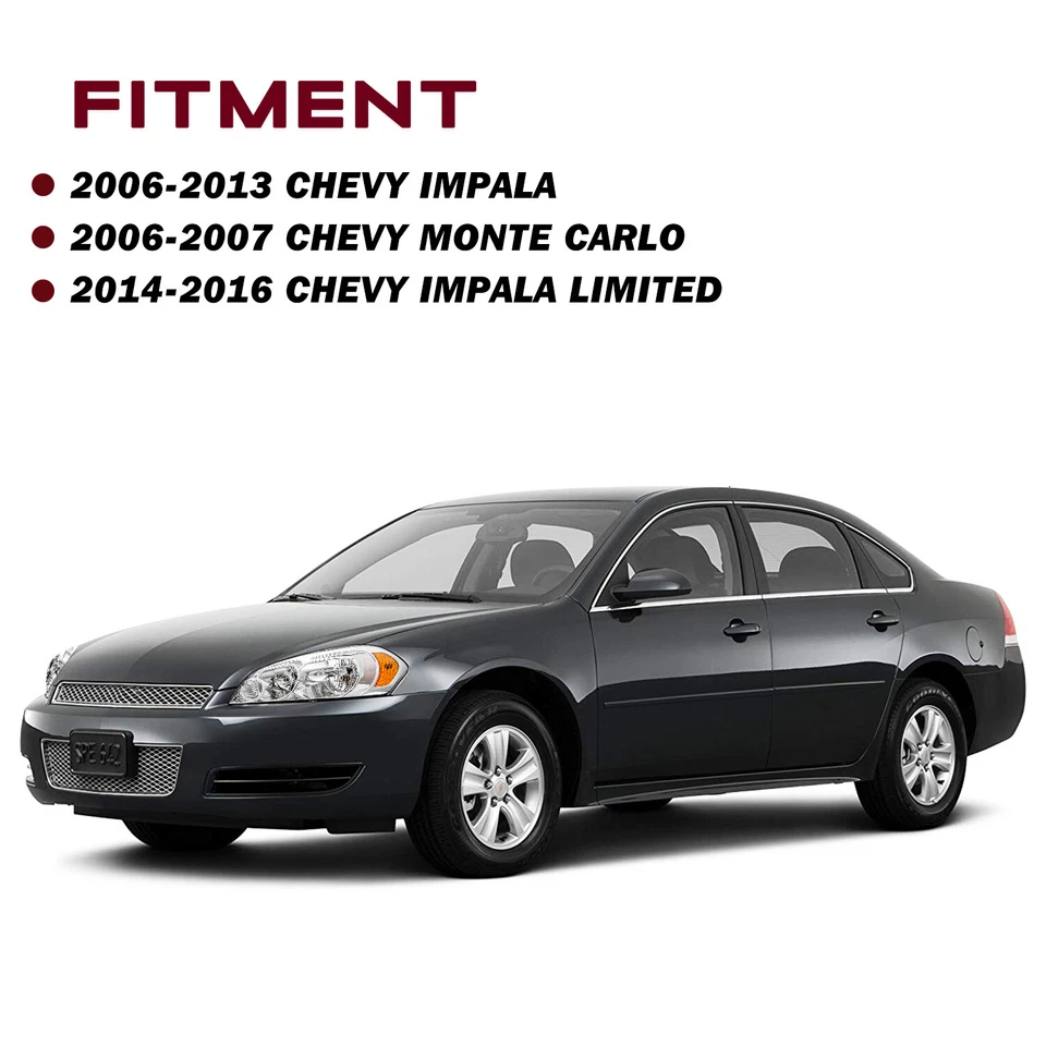 Faros cromados para 06-13 Chevy Impala 2006-2007 Monte Carlo faros diestro+derecho Foto 2 de 4