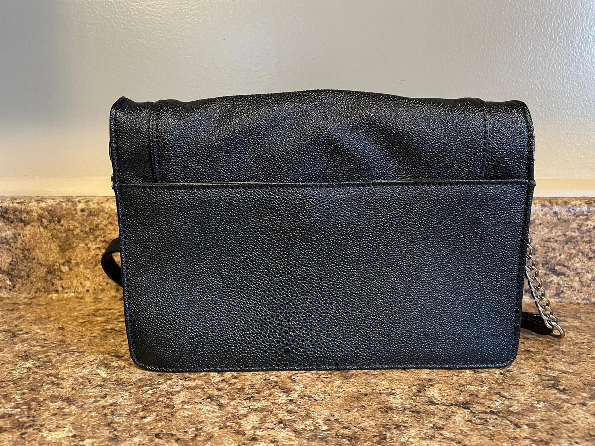 Nine West Vegan Leather Black Crossbody Bag eBay
