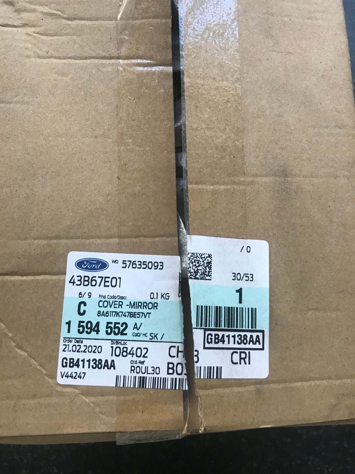 Genuine Ford Fiesta Mk7 8 Front N/s Left Wing Mirror Cover Frozen 