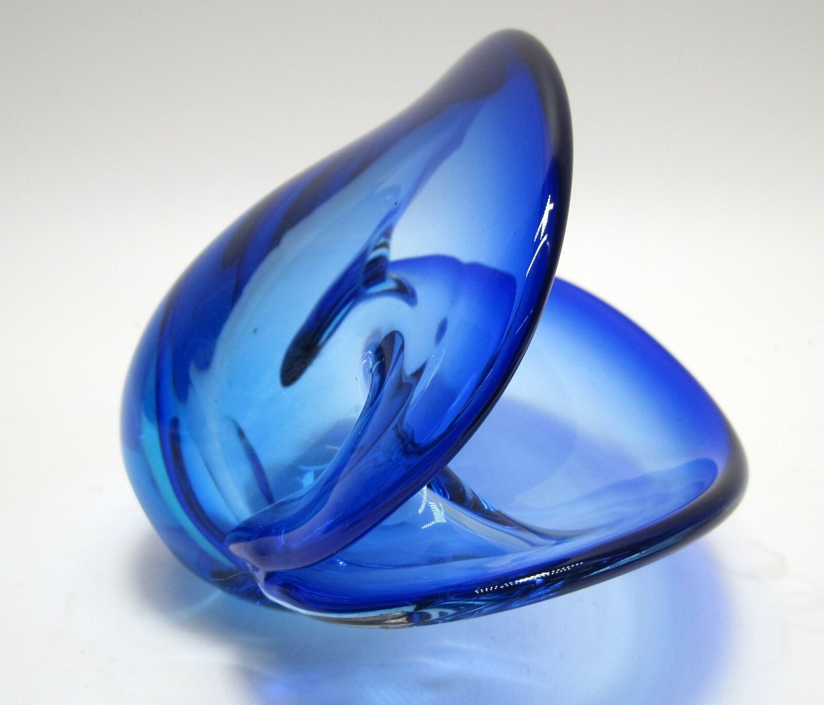Vtg Murano Glass Archimede Seguso Blue Clam Shell Bowl | eBay