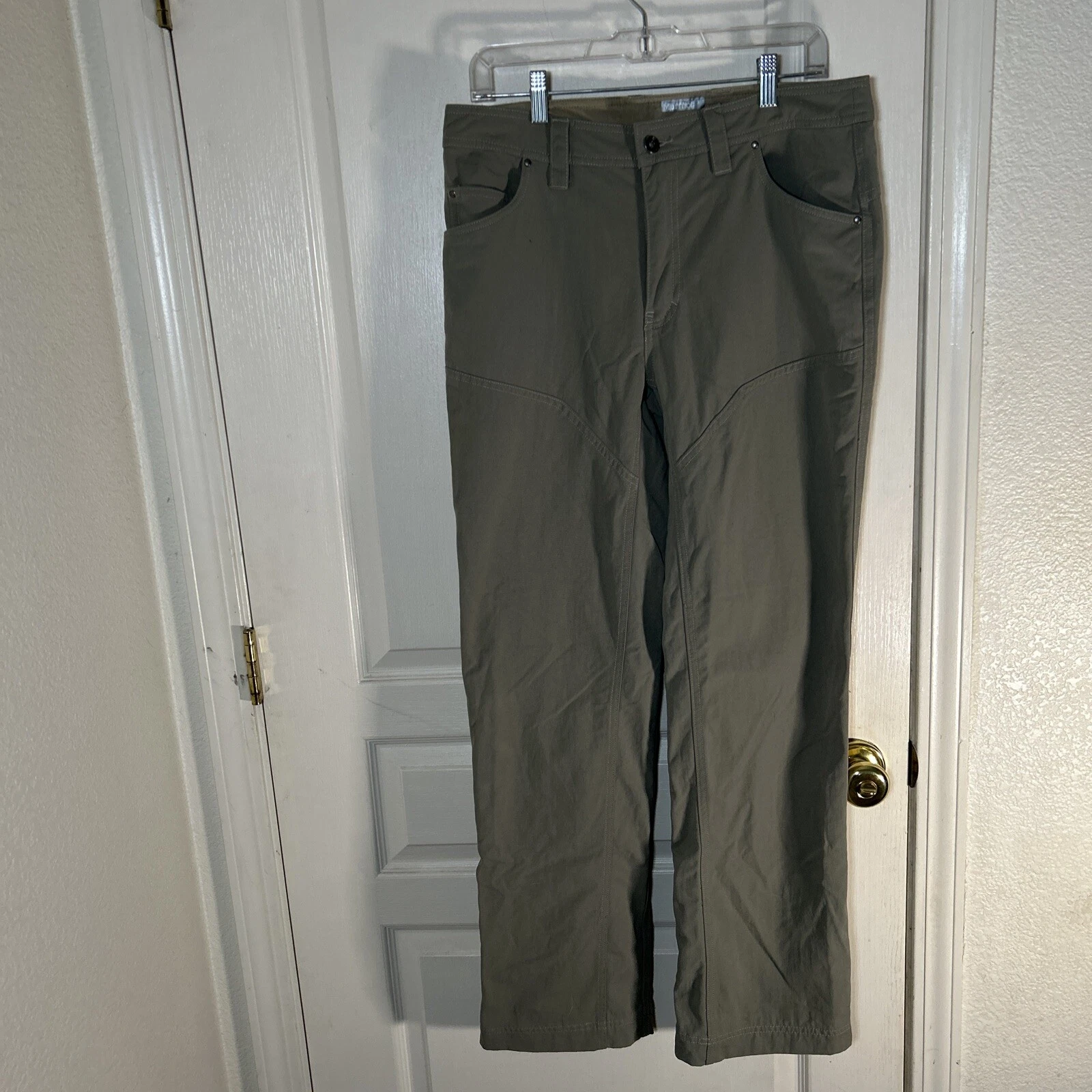 Marmot Softshell Hiking Climbing Pants Mens 32x32 Green Stretch Nylon Cargo READ