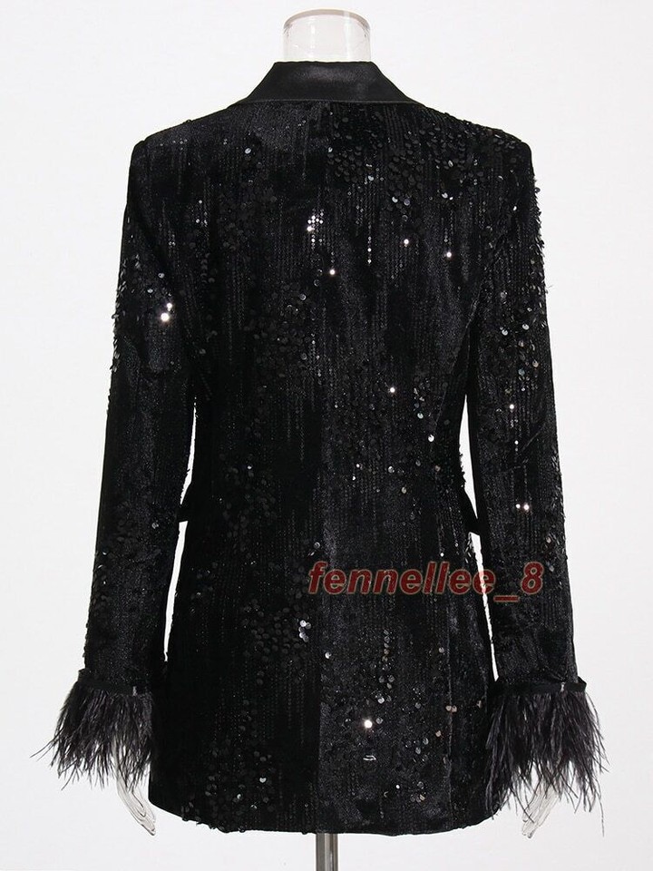 🍂Autumn Promotion 50%💕Women's Trendy Sequin Patchwork Coat with Raw Hem