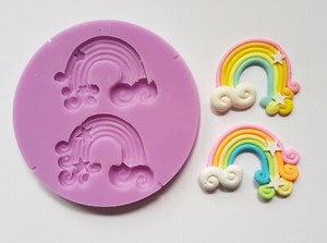 Arc En Ciel Et Cloud Duo Moule Silicone Pour Gateau Toppers Argile Etc Ebay