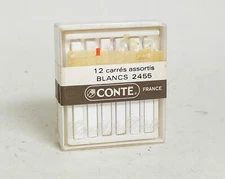 Conte 2455 12 Carres Assortis Blancs NEW 12 Crayons