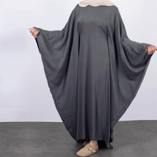 Ramadan Muslim Maxi Dress Women Abaya Dubai Batwing Sleeve Kaftan Turkey Loose