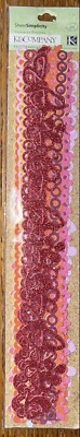 K&Company Adhesive Borders 12  Sheer Simplicity Red Butterfly Scrapbook Stickers
