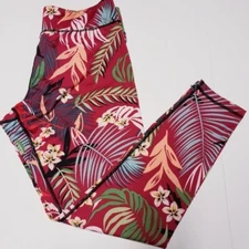 NWT Women's MINKPINK Move RED Floral Athletic Leggings Activewear