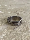 MEXICO 925 Silver - Vintage Footprints Patterned Spinner Ring Sz 13 #1769