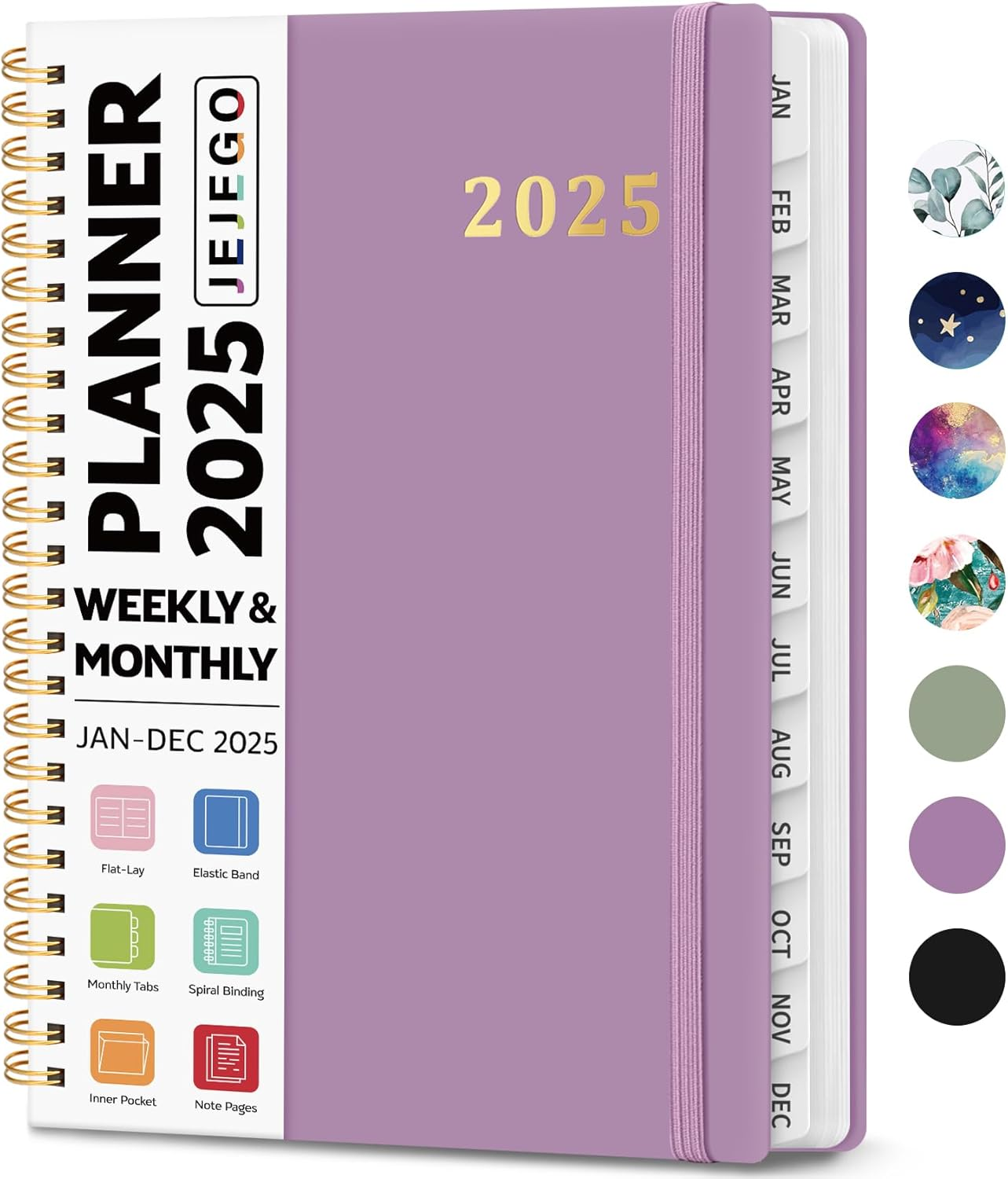 2025 Planner, Weekly and Monthly Calendar Planner Book, January 2025 - December