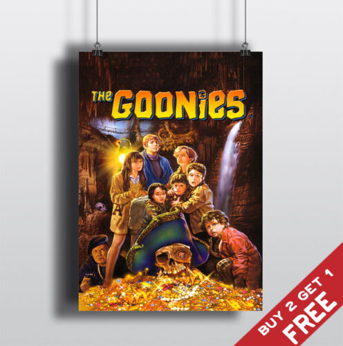 THE GOONIES 1985 MOVIE POSTER Cult 80s Film A3 A4 Fan Art Print Home Wall Decor - Afbeelding 1 van 2