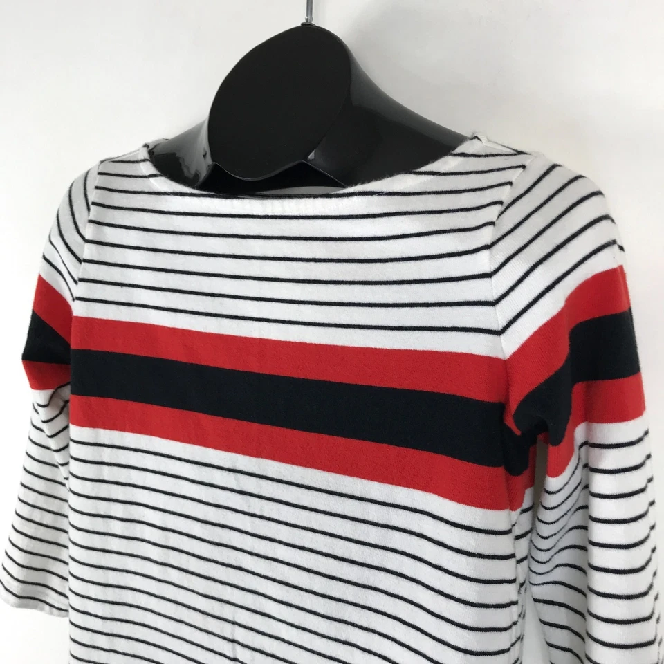 Lands' End 3/4 Sleeve Boatneck Knit Top Women's Small Petite 100% Cotton Casual - Image 3 of 4