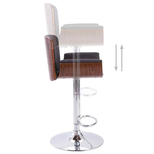 NNEVL Bar Stool Grey Fabric - Picture 5 of 8