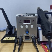 8586 Station de soudage d'air chaud 2 en 1 et kit de fer à souder