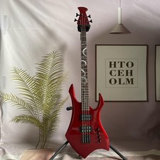 4String Red Electric Bass Guitar Basswood Body Maple Neck 24 Frets Fast Ship
