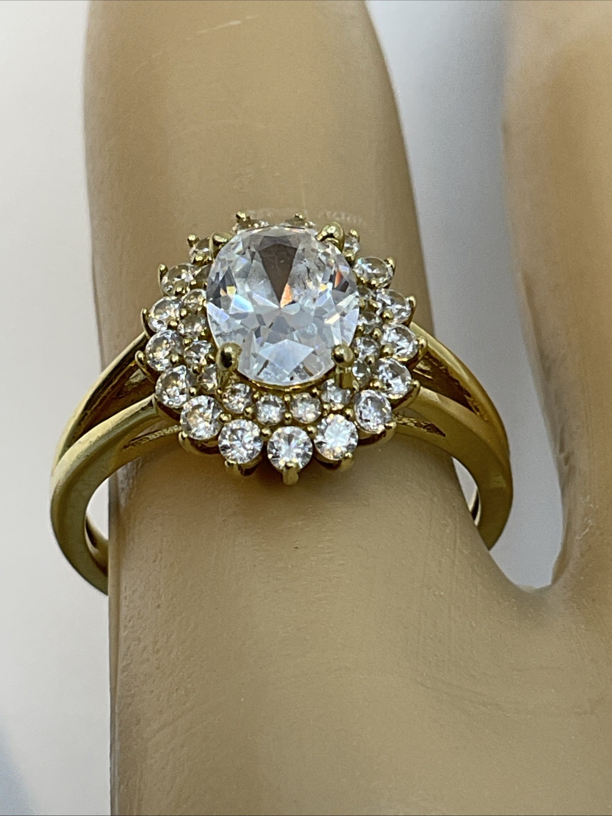 Engagement Ring Solid 14K Yellow Gold Solitaire O… - image 9