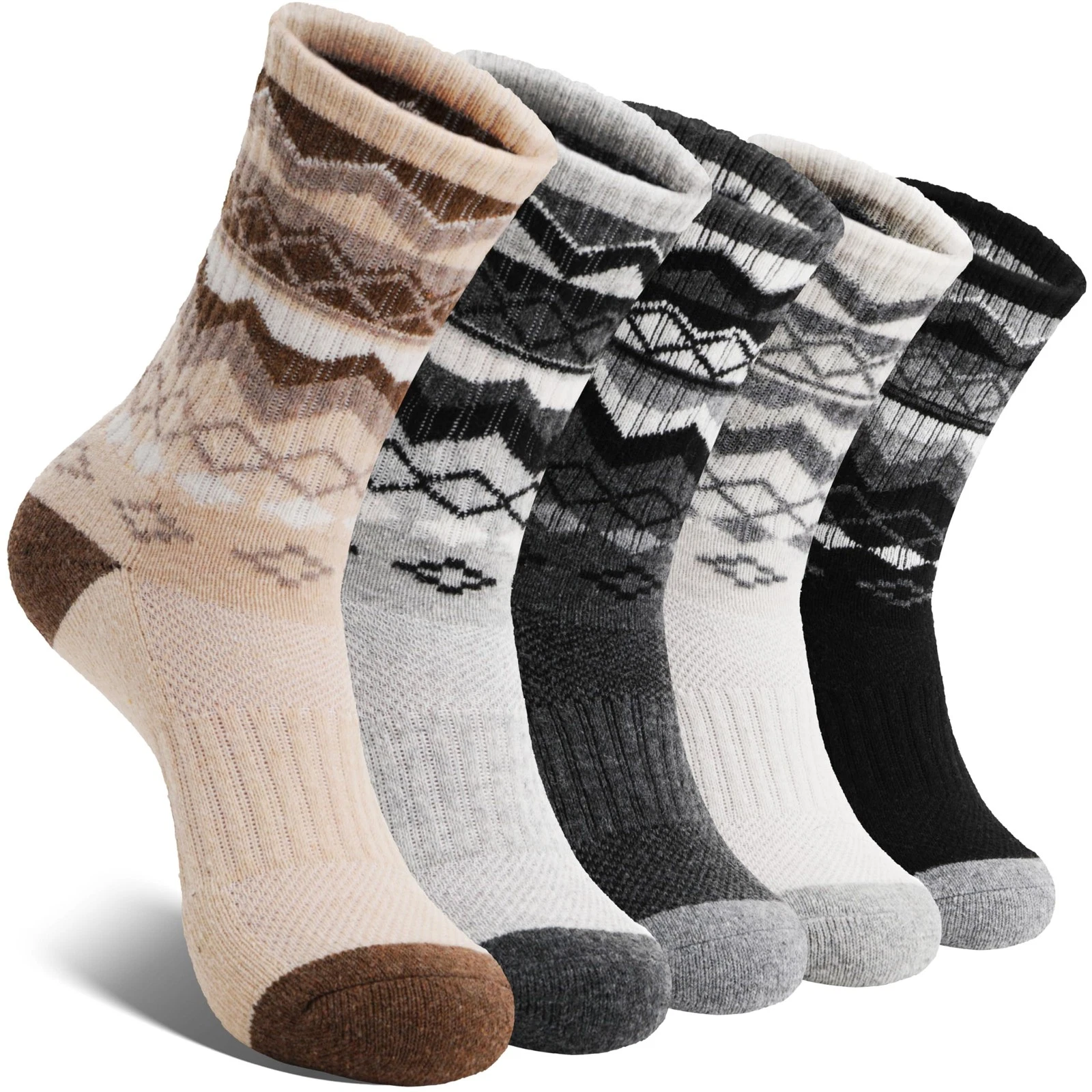 Womens Merino Wool Hiking Socks Thermal Warm Winter Nordic Cushion Crew Work ...