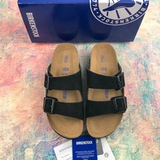Birkenstock Black Arizona Soft Footbed Suede Leather Unisex Clog Sandals EU37-45