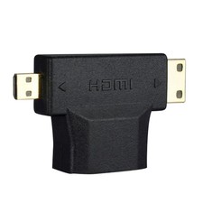 2 In 1 HDMI Female To Micro/Mini HDMI-Compatible Male Adapter Converter 1080P