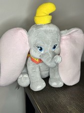 Disney Store Dumbo Plush Elephant Stuffed Animal Large Ears Yellow Hat 12"