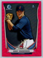 Cody Anderson 2014 Bowman Chrome 1st Bowman Pink Wave Refractor /65 #BCP20